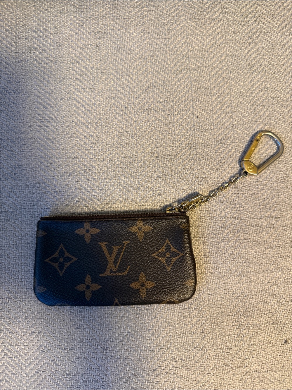 Louis Vuitton Monogram Coin Pouch with Gold Chain Clip